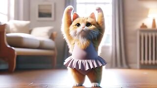 Sad Cat Bullied Cat who loves to dance becomes a Star ????????#cat #cute #ai (don't give up)