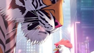 Combination a tigers and  a chicken