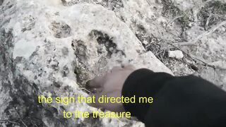 Opening a burial well and discovering a treasure room/treasures and burials, then finding them with a metal detector