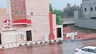 Beautiful rain celebration in Saudi Arabia