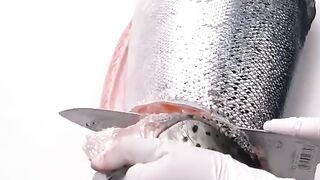 Satisfying salmon cutting