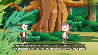 Intelligent Monkey|English Cartoon|English Moral Story|English stories