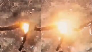 Ukrainian marines hit Russian soldiers with direct hit as dugout explodes