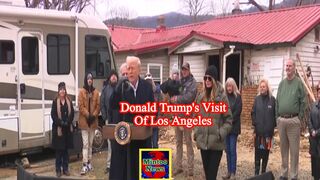 Donald Trump tours disaster zones in LA
