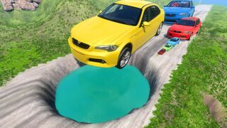 Big & Small Cars vs Giant Pit X Big & Small Police Cars X Deep Water ????- BeamNG.drive | Impala Beamng