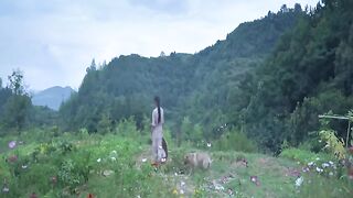 Village girl making food & drink from watermelon #chines girl