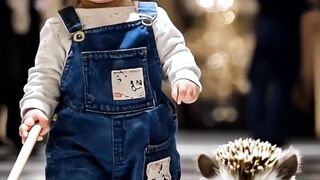 Charming Kids and Animal Runway Moments #KidsFashion #RunwayShow #AIArt