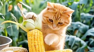 Master Cat is making mixed tofu today Yam Yam Yam
