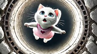 Meow Meow Beep falls into the sewer and surprise at the end