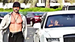 A muscular boy with six-pack abs displays attitude towards a cute girl.