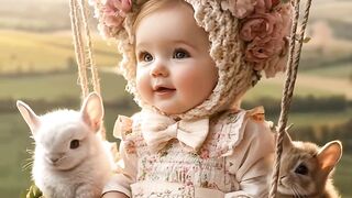 Adorable Baby Hot Air Balloon Journey #cute#baby#AI#fyp #vira