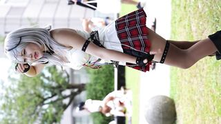 Sexy cosplay japanese【世界コスプレサミット2023】ヒラヒラのスカートが風で舞い放送事故