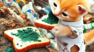 Poor Cat Living in The Landfill Strives to Become Rich After Being Mocked