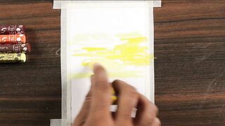 Beautiful oil pastel scenery drawing with oil pastels - step by step
