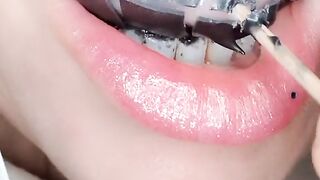 asmr my kissing lips Black Star Gummy ???? | asmr mukbang