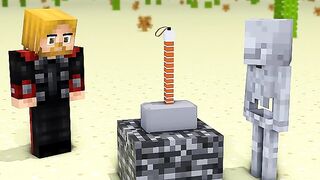 Zombie Becomes Herobrine in Thor's Hammer Challenge ⚡⌚- Transform Watch
