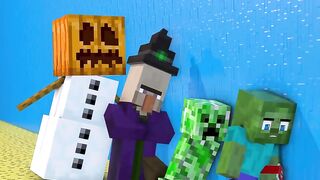 Zombie Becomes Buff Herobrine Vs Creeper x Witch x Snow Man in Wall Challenge ⚡⌚_ Transform Watch