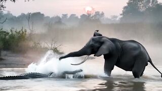 Elephant Vs Crocodile
