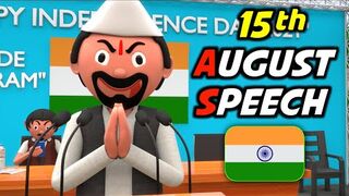 15TH AUGUST SPEECH _ Funny Comedy Video _ Desi Comedy _ Cartoon _ Cartoon Comedy _ The Animo Fun