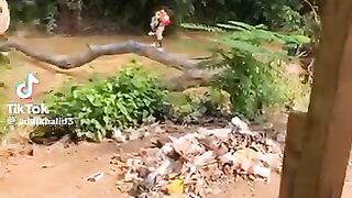 The boy is a super hero