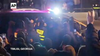 At least 20 people arrested at rally in Tbilisi, Georgia.