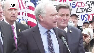Hundreds in Washington, DC, protest the shutdown of USAID