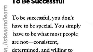 To be Successful don't be Special