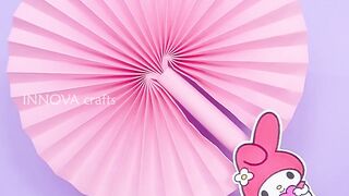 DIY Paper fan #shorts #youtubeshorts #diy #art #papercraft #craft #sanrio_2.