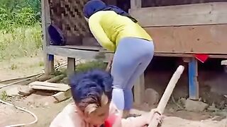 the item was hit by a stick