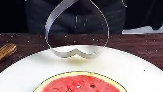 #Sample Watermelon ????Love ❤️Shape carving cutting design#Watermelon cutting#Easy watermelon carving#