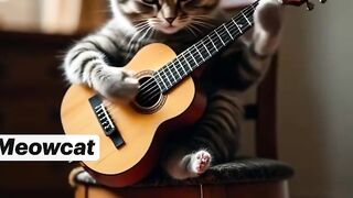 cat playing guitar mouse dancing