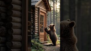 The adorable baby bear implored the elderly guy to save its mother.