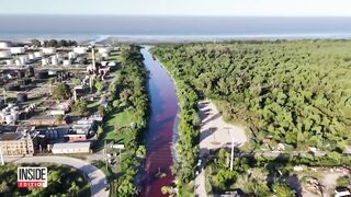 Residents Worried After River Turns Red in Argentina.
