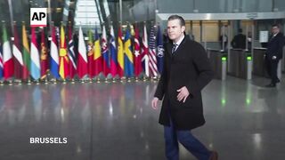 US Defence Secretary Pete Hegseth speaks on arrival at NATO summit.