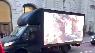 Mobile screens roam the streets of London