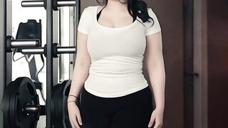 Asian girl at gym