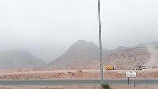 It is very foggy in Saudi Arabia, look at the city