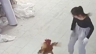 Funny Girl VS chicken