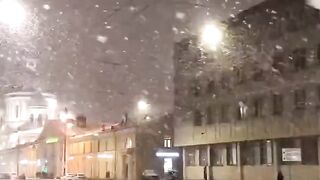 Snowstorm in Saint-Petersburg