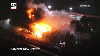New Jersey junkyard catches on fire.