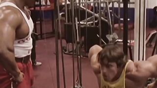 Arnie at work in the gym