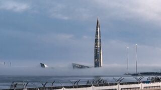 Lakhta Center in the fog