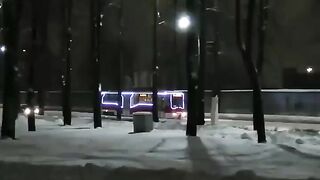 A New Year's tram runs through Vitebsk