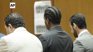 A$AP Rocky dives into Rihanna’s arms as not guilty verdict is read at trial.