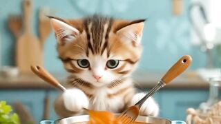 Cats are cooking food for family.