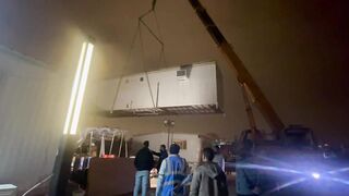 Container shifting live video big crane