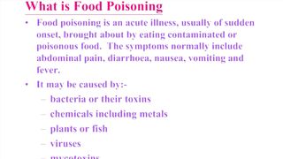 Food Poisoning symptoms, causes & treatment