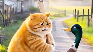cat preying on ducks ????????