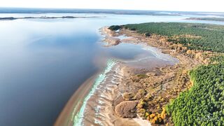 Rybinsk reservoir in autumn colors