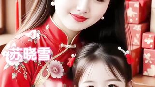 Chinese Beautiful mother and her baby in happy mood